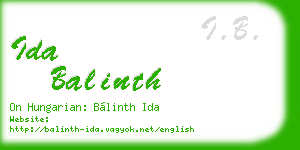 ida balinth business card