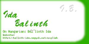 ida balinth business card